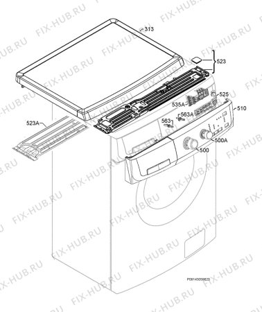 Взрыв-схема стиральной машины Electrolux EWF108210W - Схема узла Command panel 037